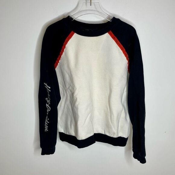 Harley Davidson Colorblocked Metallic Print Pullover Sweatshirt Biker S Small - Picture 7 of 7